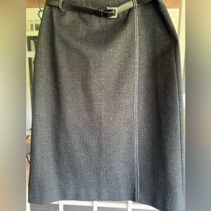 Donovan-Galvani of Dallas dark grey belted stretch skirt size 16
